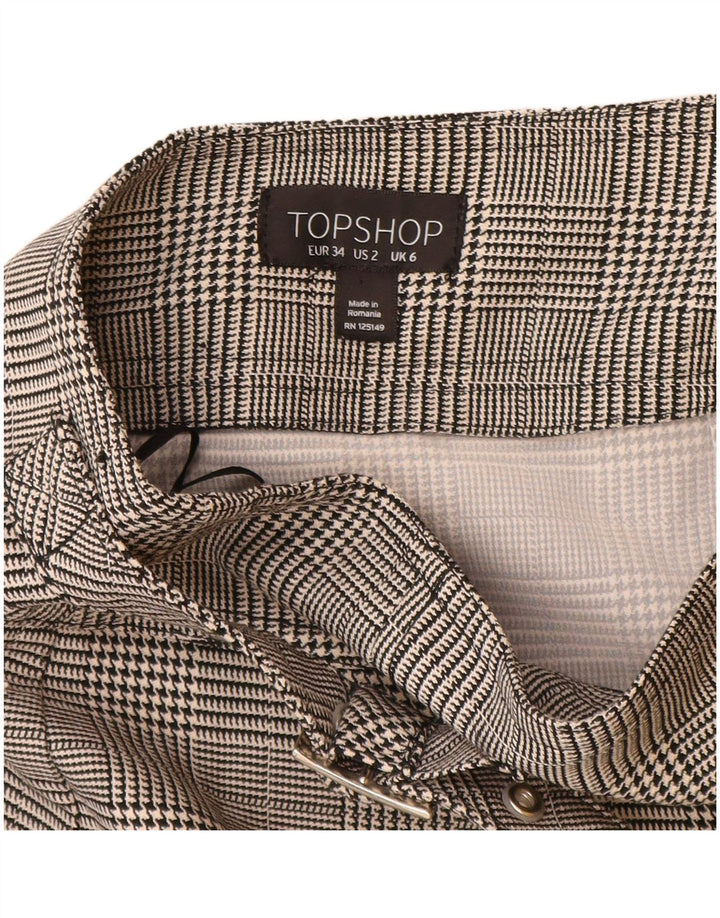 Topshop Minigonna da donna UK 6 XS W24 Poliestere a quadri grigio