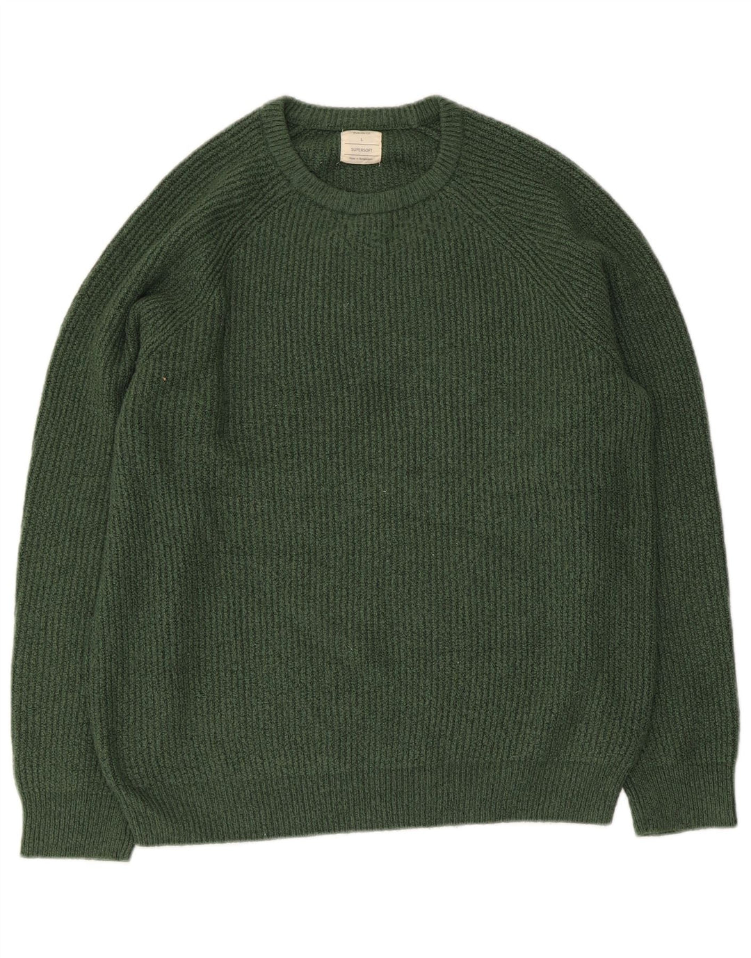 Maglione maglione girocollo da uomo Marks & Spencer grande verde in poliammide
