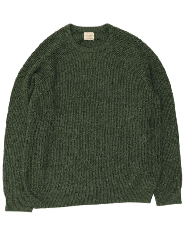 Maglione maglione girocollo da uomo Marks & Spencer grande verde in poliammide
