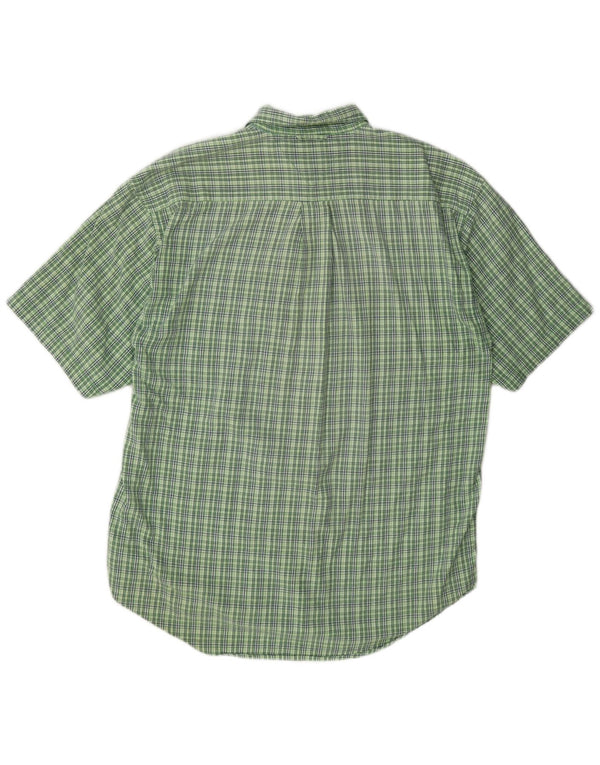 Camicia a maniche corte da uomo Tommy Hilfiger in cotone a quadri verdi grandi