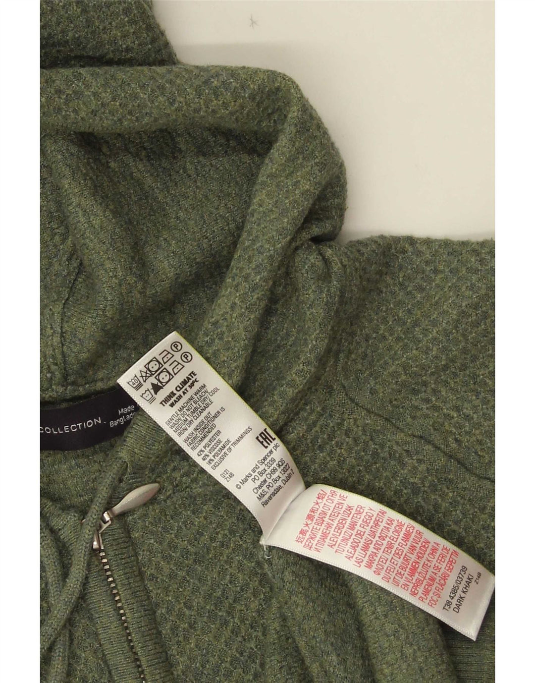 Maglione cardigan con cappuccio da donna Marks & Spencer UK 14 Poliestere verde medio