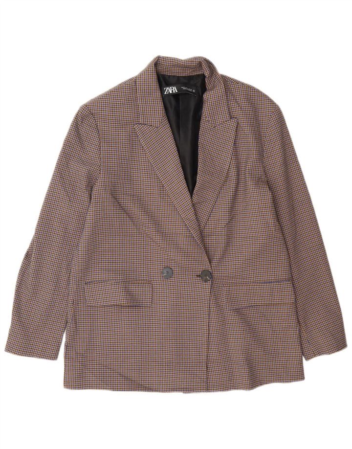 Giacca blazer oversize da donna Zara UK 10 piccolo pied de poule multicolore