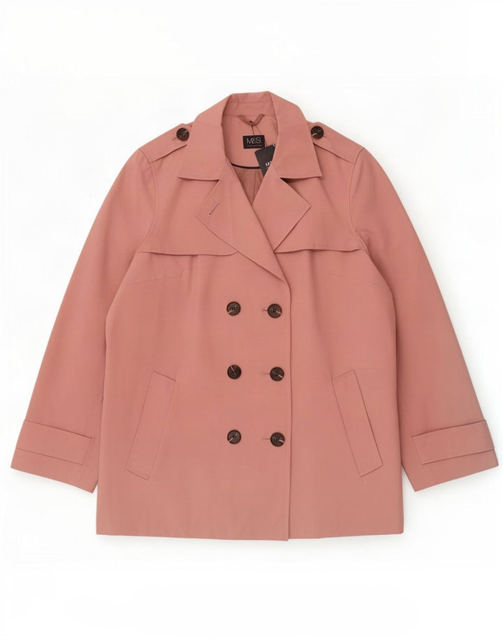 Trench da donna Marks & Spencer UK 18 XL poliestere rosa