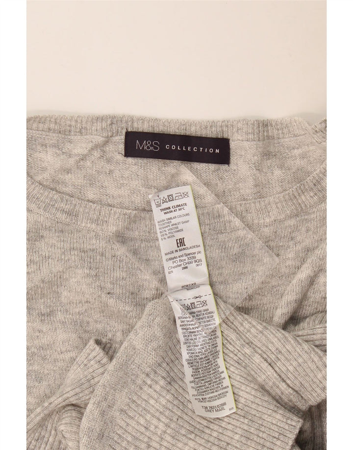 Maglione maglione con scollo a barca da donna Marks & Spencer UK 14 Grigio medio chiazzato
