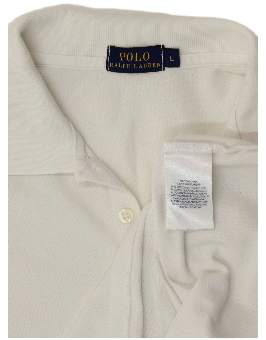 Polo Ralph Lauren da donna polo grande in cotone bianco sporco