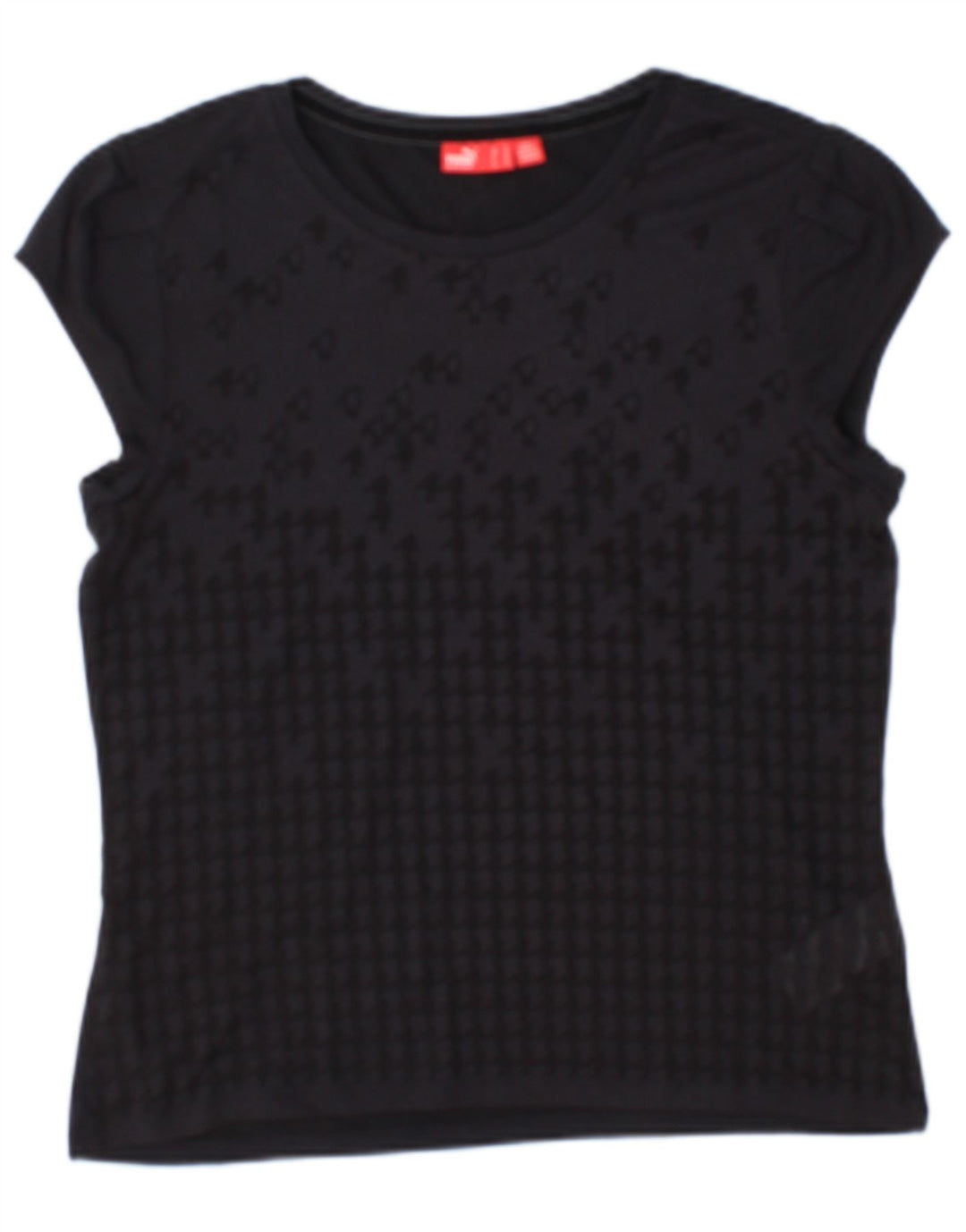 Top trasparente da donna Puma UK 12 Viscosa geometrica blu navy media
