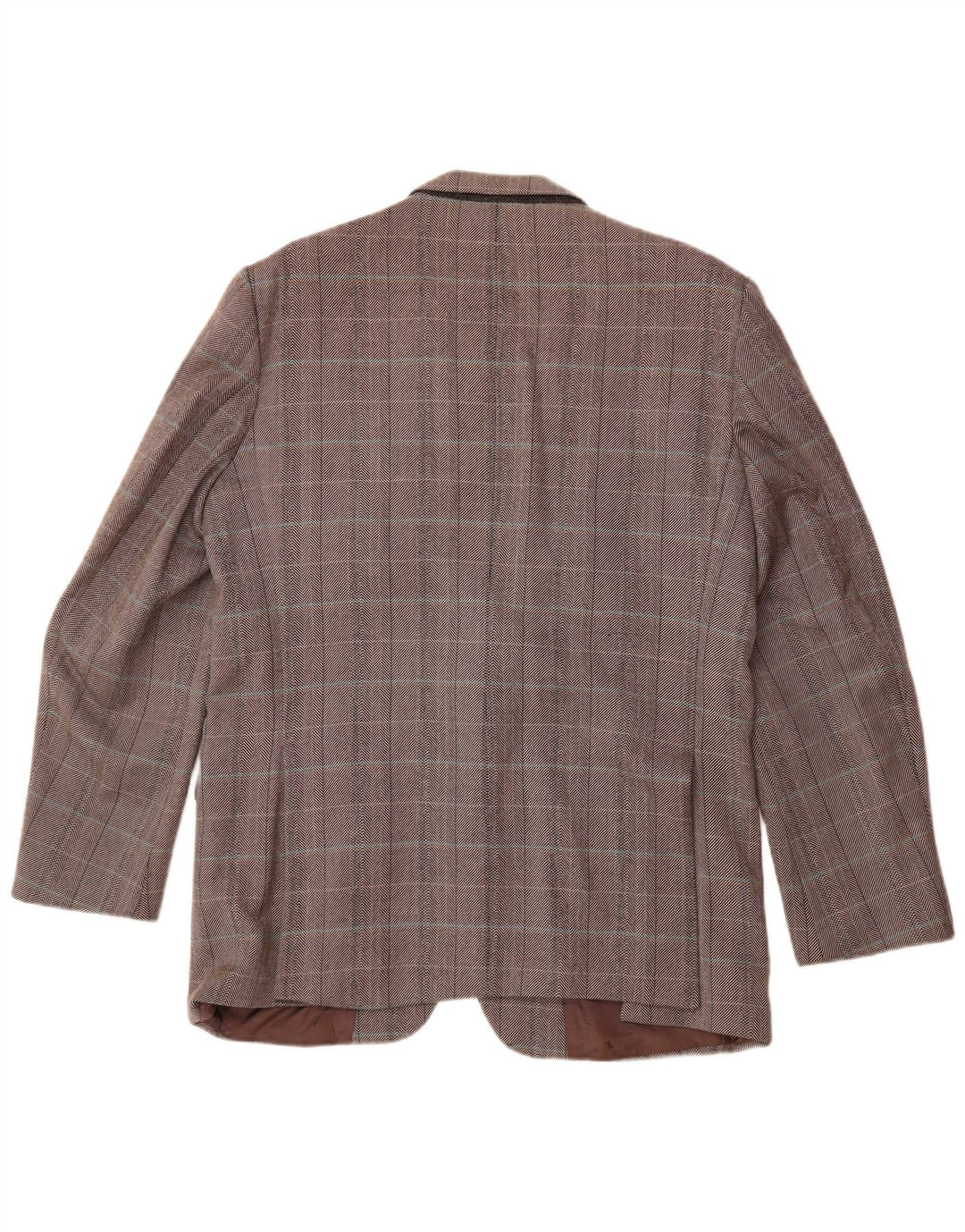 AQUASCUTUM Mens Long 2 Button Blazer Jacket UK 40 Large Grey Herringbone