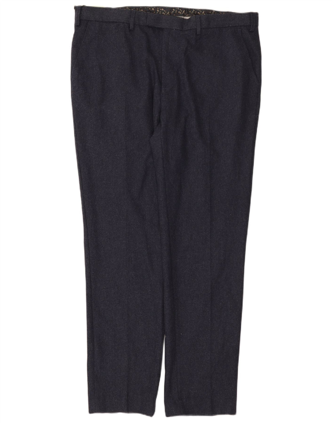 Pantaloni chino slim da uomo Marks & Spencer W40 L33 lana blu navy