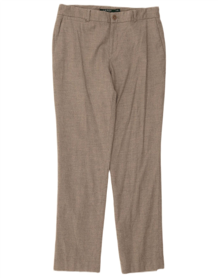 Pantaloni chino slim da donna Ralph Lauren US 8 Medium W32 L30 Lana grigia