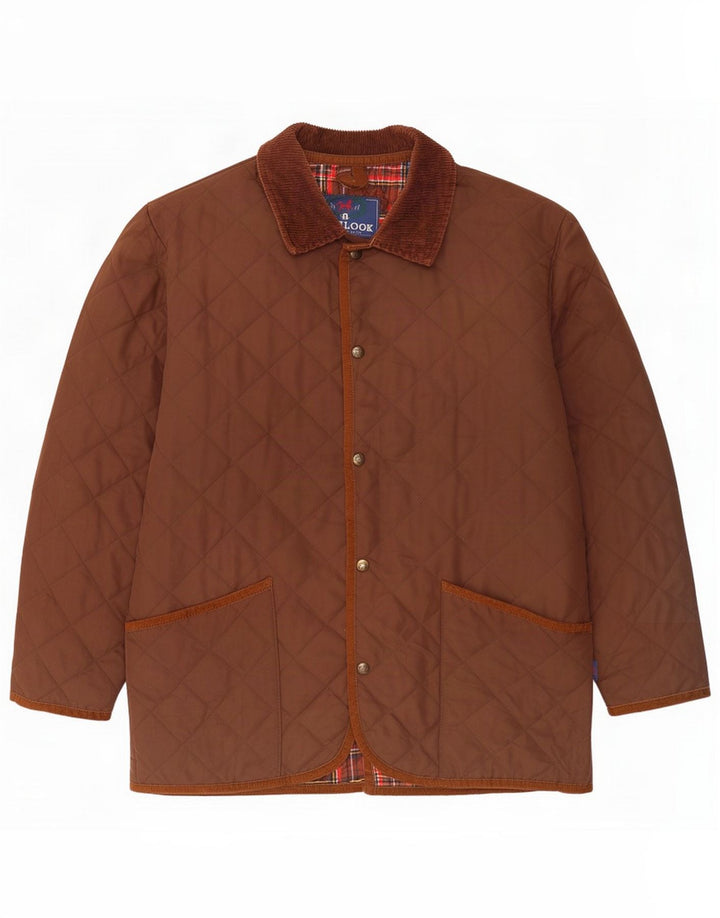 Giacca trapuntata vintage da uomo UK 40 grande marrone