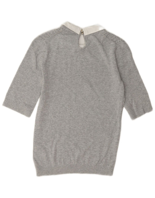 Maglione maglione collo alto da donna Tommy Hilfiger UK 10 piccolo grigio