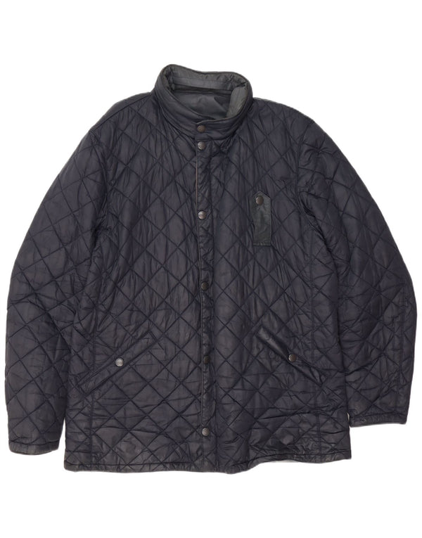 Barbour Giacca da uomo reversibile in cotone cerato UK 44 2XL Blu Navy