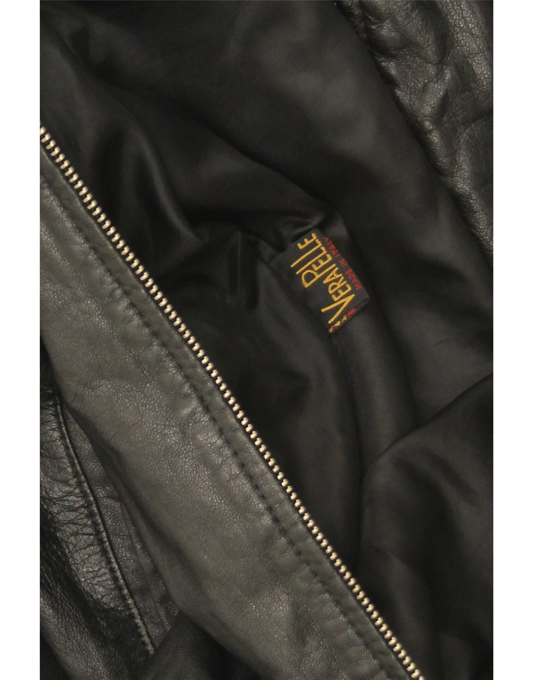 Giacca in pelle vintage da uomo UK 38 media nera