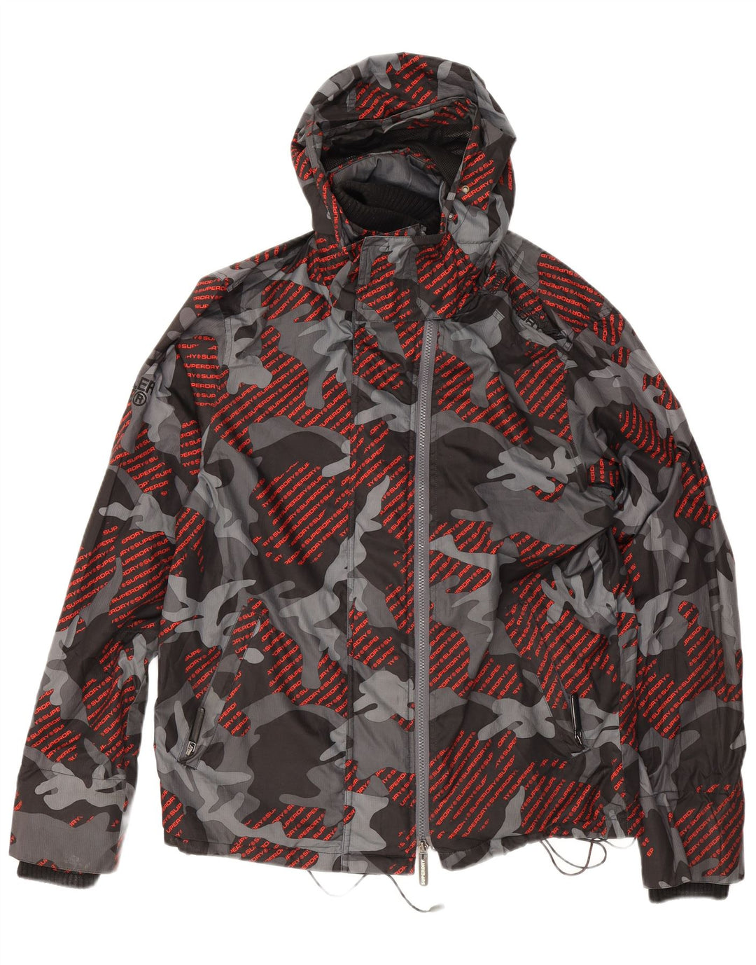 Giacca antipioggia da uomo Superdry Windcheater Graphic UK 40 Large Grey Camouflage