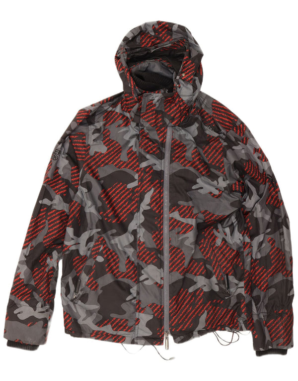 Giacca antipioggia da uomo Superdry Windcheater Graphic UK 40 Large Grey Camouflage