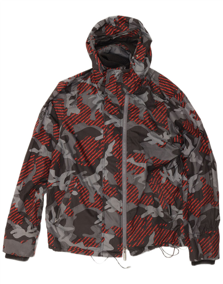 Giacca antipioggia da uomo Superdry Windcheater Graphic UK 40 Large Grey Camouflage