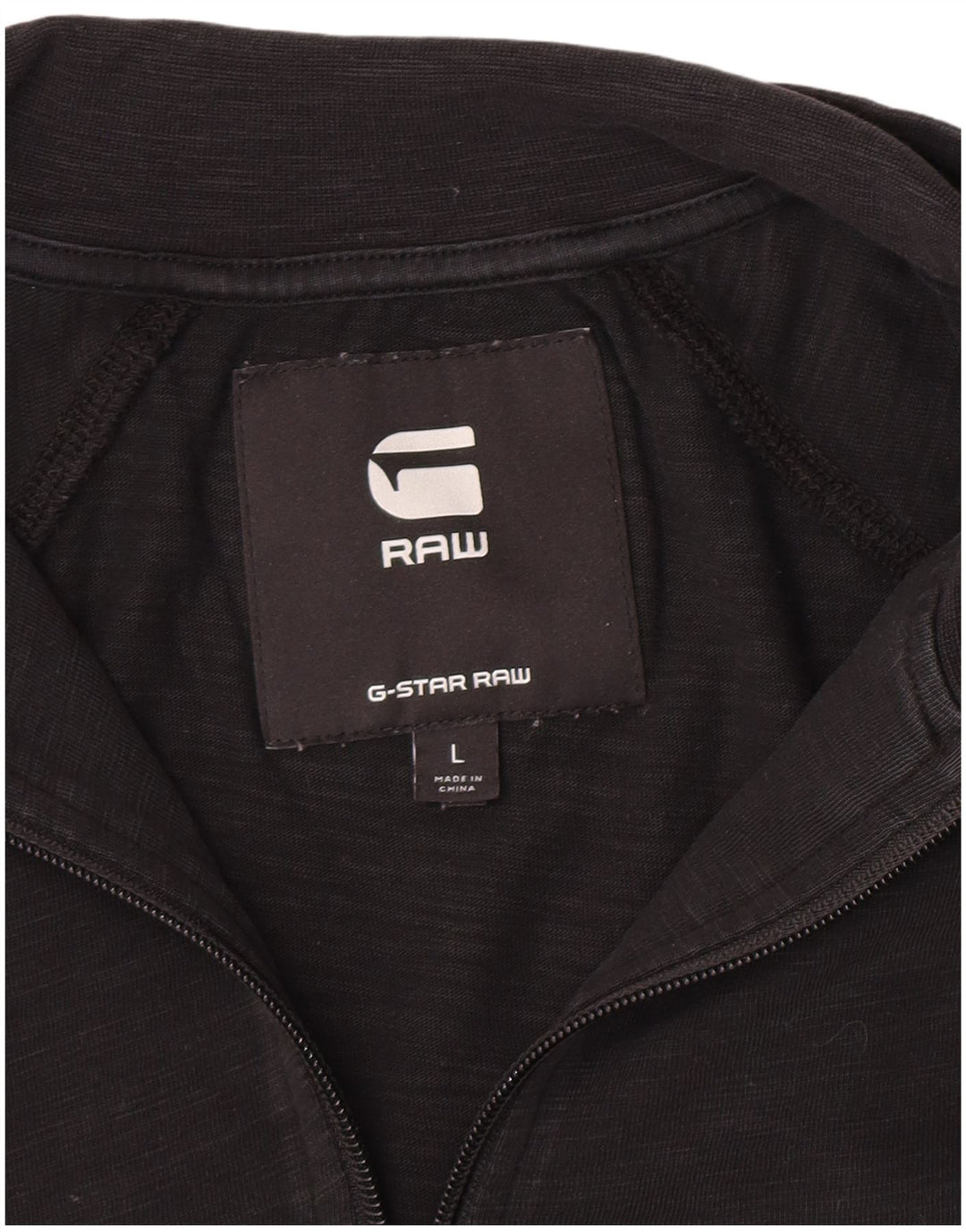 Top G-Star da uomo con zip e collo a maniche lunghe, grande, nero