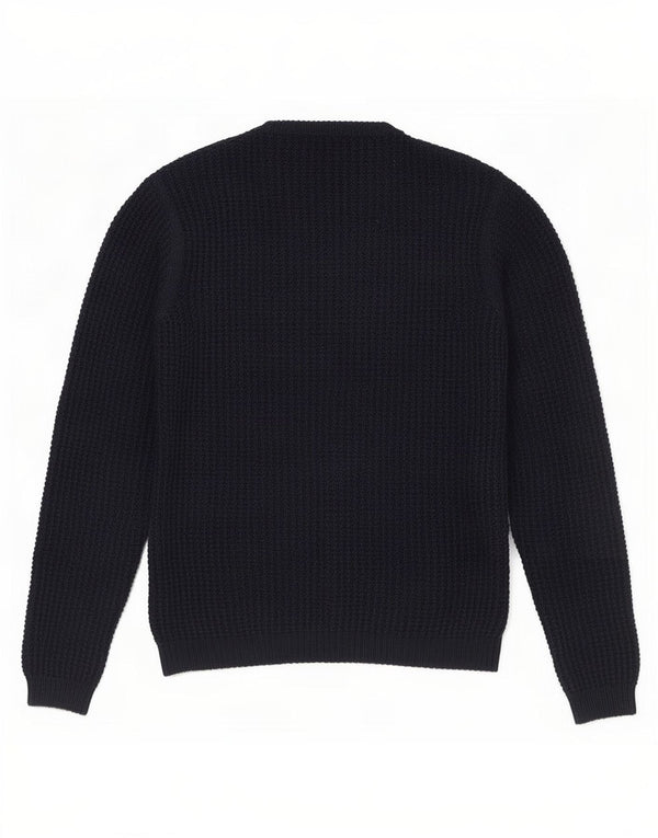 Zara Mens Crew Neck Jumper Sweater Large Navy Blue