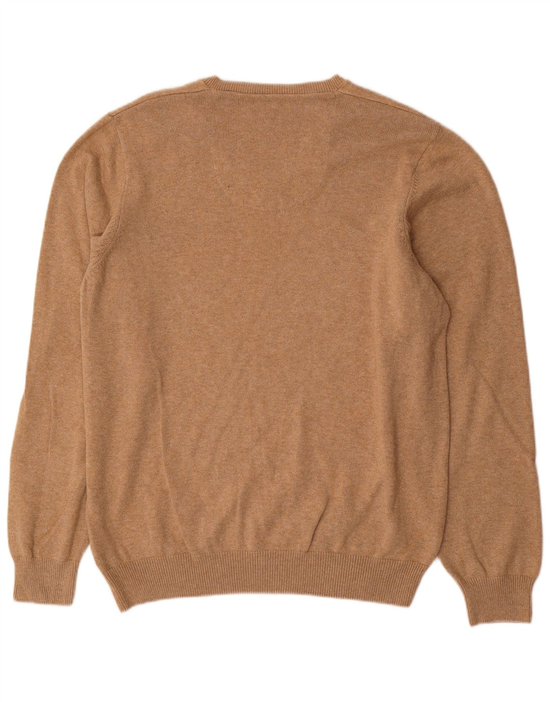 Maglione da uomo Marks & Spencer vestibilità regolare con scollo a V, grande cotone beige