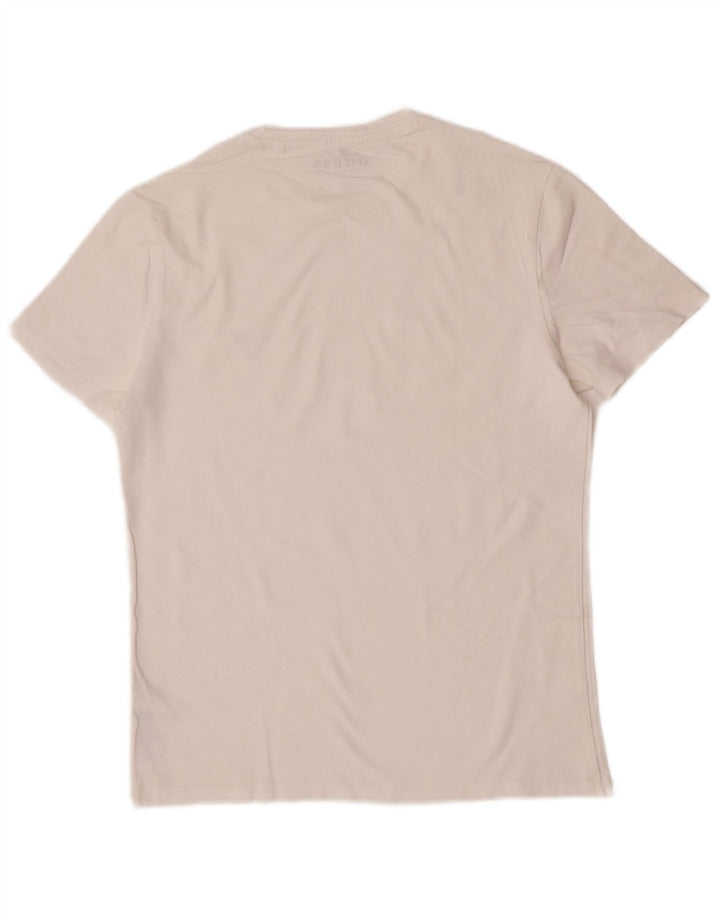 Guess T-shirt da uomo super slim fit in cotone bianco medio