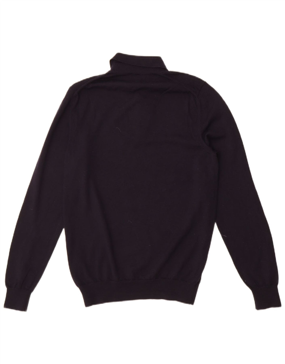 Hugo Boss Maglione da uomo con collo a polo piccolo in lana blu navy