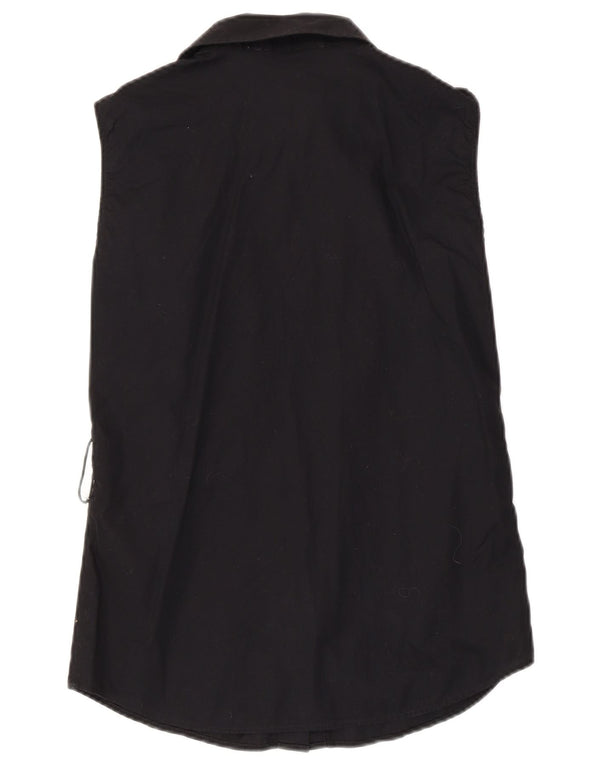 Camicia senza maniche da donna Moschino UK 10 Small Cotone nero