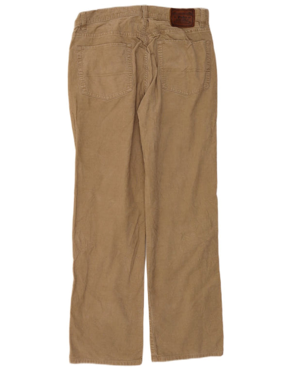 Pantaloni dritti in velluto a coste da uomo Polo Ralph Lauren W32 L30 in cotone beige