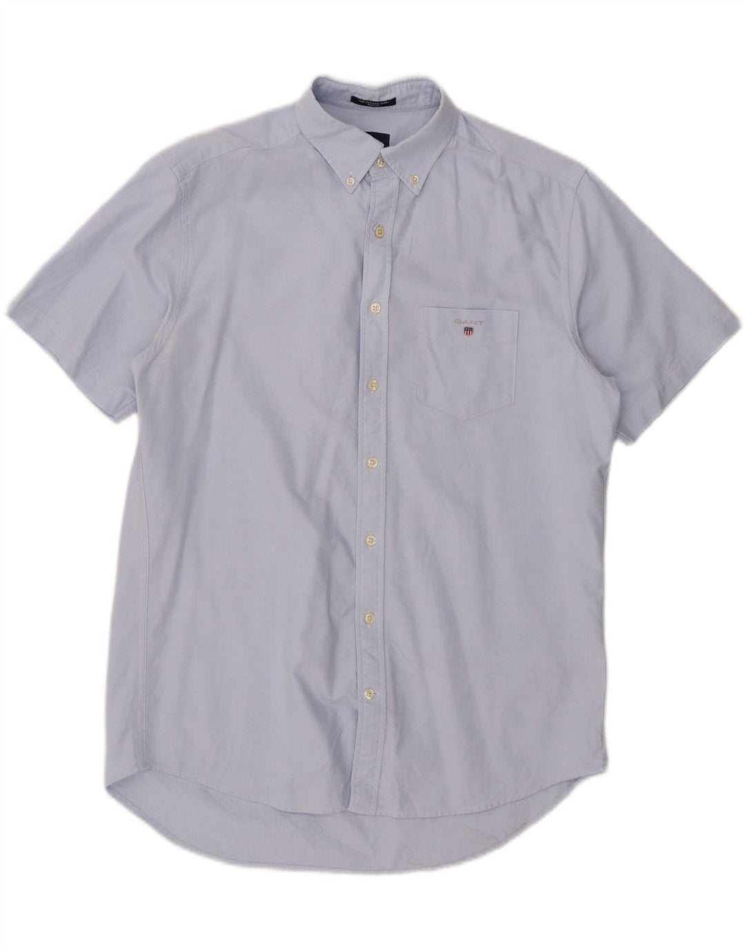 Gant Camicia da uomo a maniche corte vestibilità regolare taglia 39 cotone blu medio