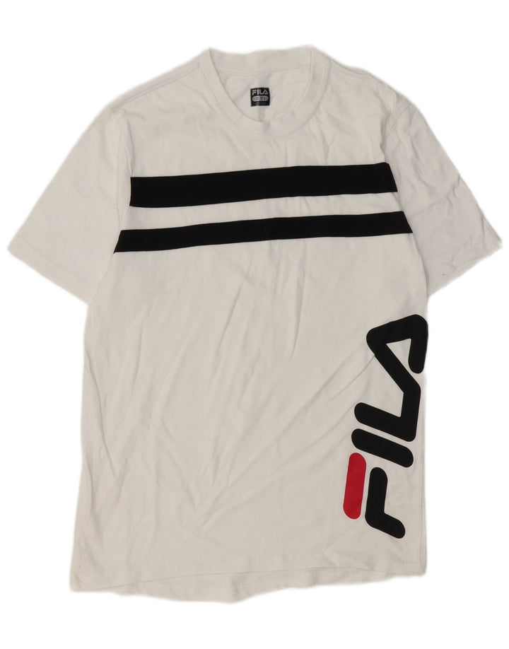 T-shirt grafica da uomo FILA Top in cotone a righe bianche medie