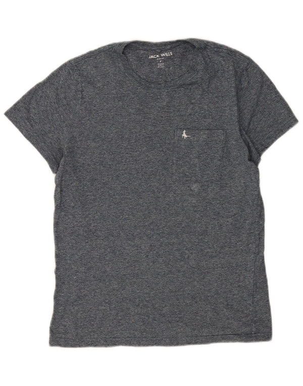 T-shirt grafica da uomo slim fit Jack Wills Top piccolo in cotone screziato blu navy