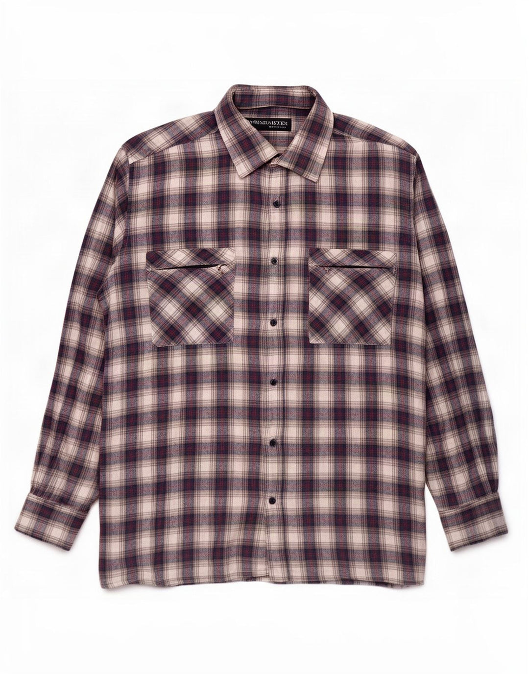 Camicia da uomo in flanella Rosengarten in cotone a quadri blu medio