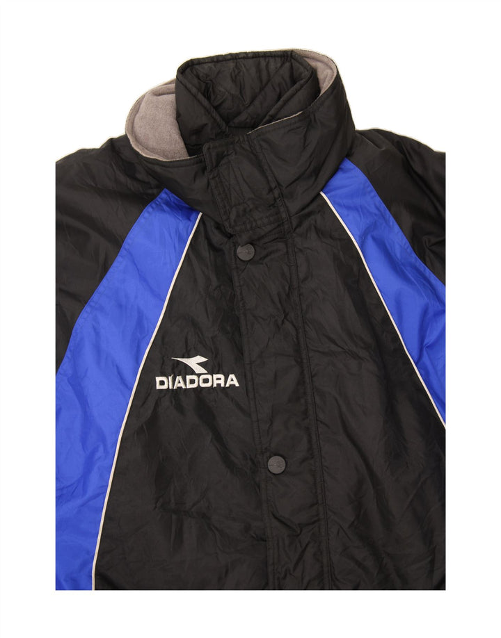 DIADORA Giacca a vento da uomo UK 46 3XL Nero Colourblock Poliammide