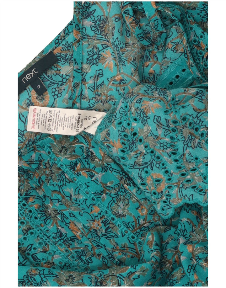 AVANTI Abito da donna a trapezio con maniche a 3/4 UK 12 Poliestere floreale blu medio