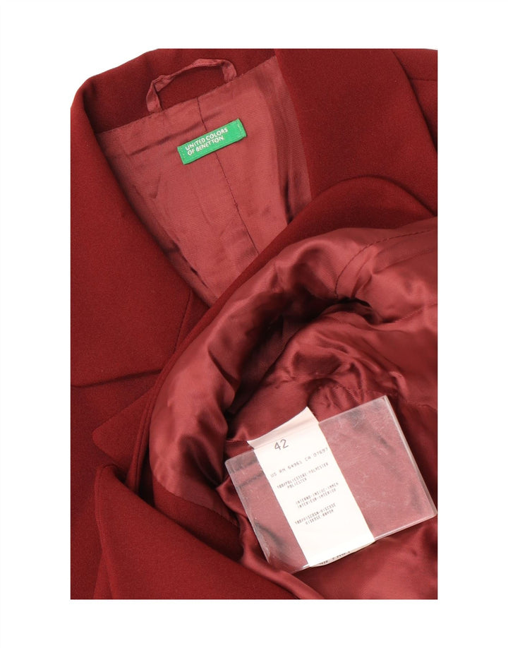 Giacca Blazer a 3 Bottoni da Donna Benetton IT 42 Bordeaux Medio Poliestere
