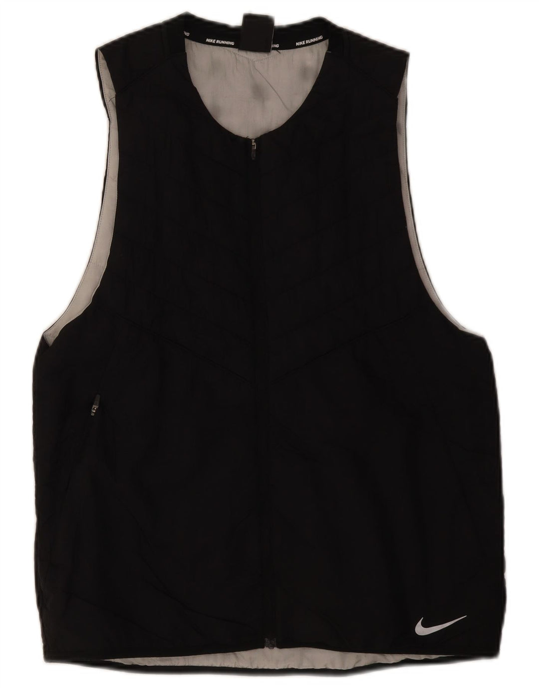 Gilet da corsa da uomo Nike UK 38 medio nero nylon