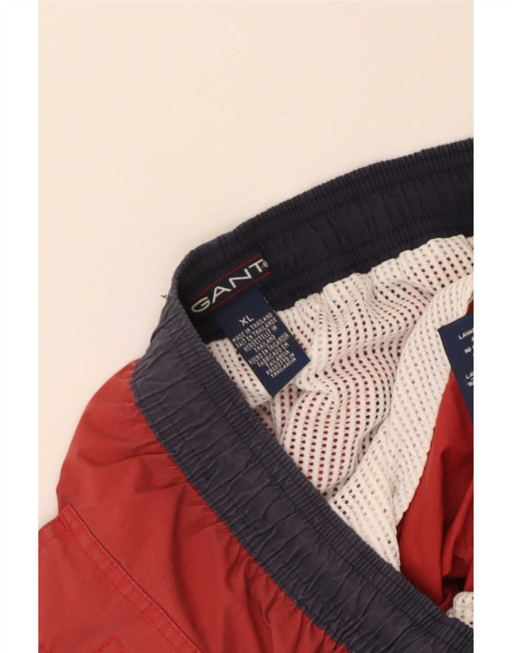 Pantaloncini da bagno da uomo Gant XL in nylon color block rosso