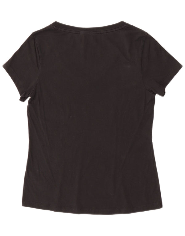 Maglietta grafica da donna Calvin Klein Jeans Top UK 12 cotone nero medio