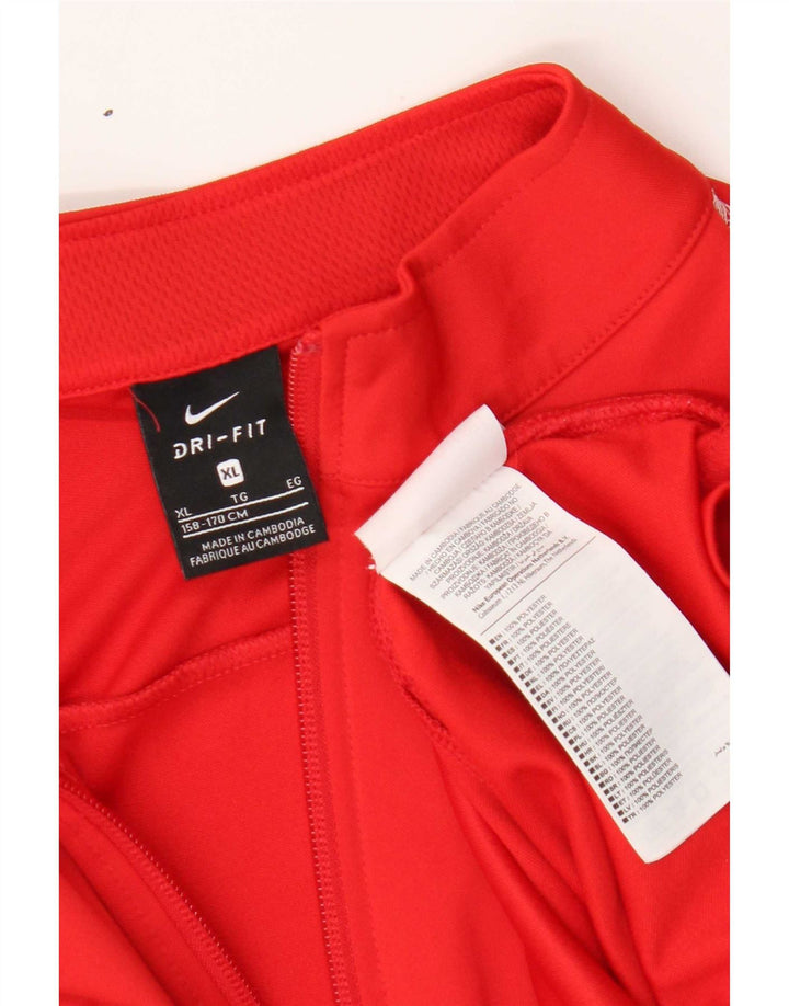 Giacca da tuta da ragazzo Nike Dri Fit Top 13-14 anni XL rosso poliestere