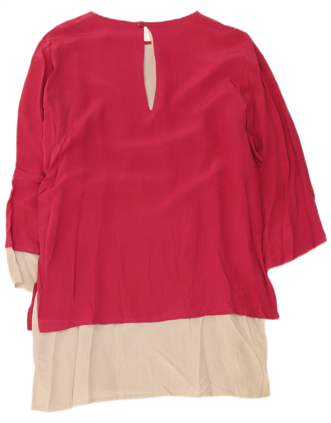 Abito tunica a maniche lunghe da donna vintage IT 42 Colorblock rosa medio