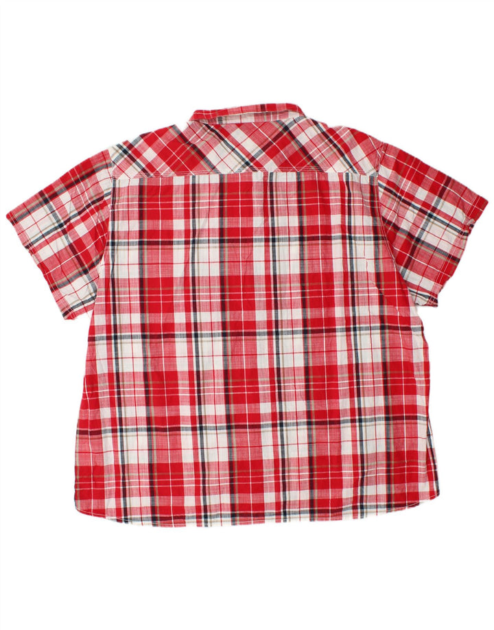Camicia a maniche corte da uomo Weird Fish 4XL in cotone a quadri rossi