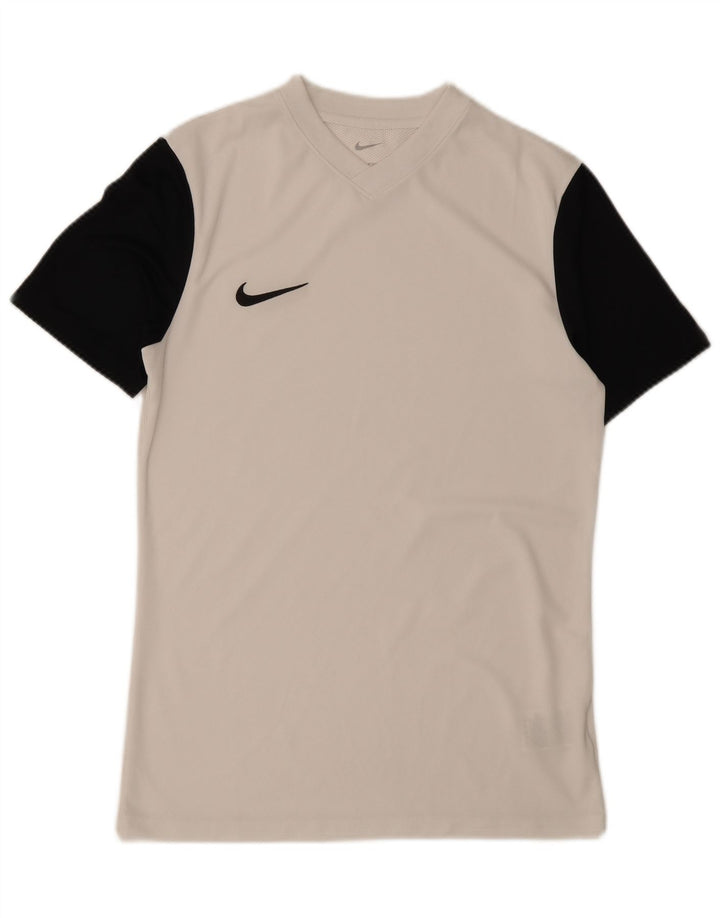 T-shirt Nike da uomo Dri Fit Slim Top in poliestere color block bianco medio
