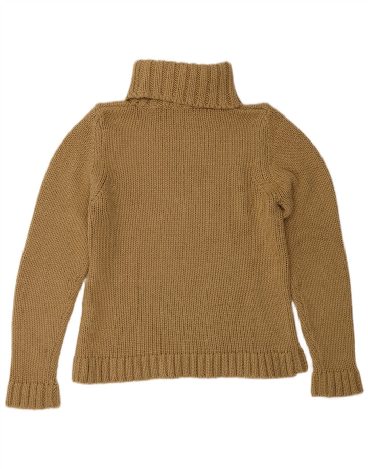 Maglione maglione collo alto da donna Zara UK 14 grande acrilico marrone