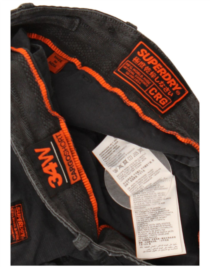 Pantaloncini cargo da uomo Superdry W34 Large in cotone nero