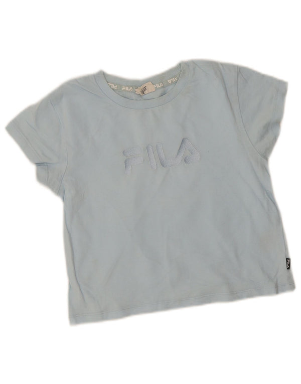 T-shirt corta con grafica per ragazze Fila 9-10 anni in cotone blu
