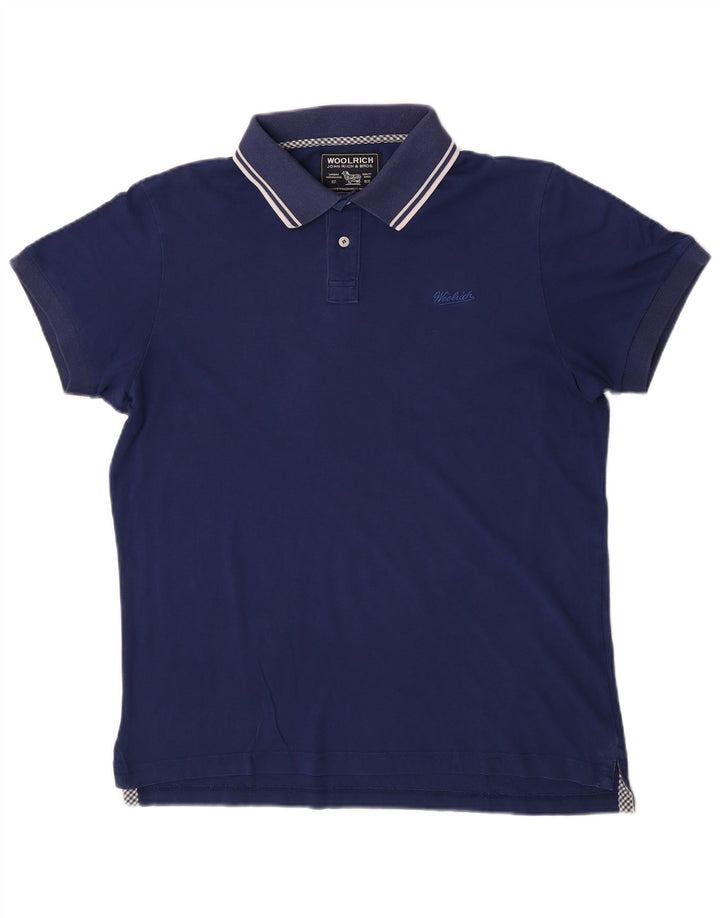 Polo da uomo Woolrich Large in cotone blu navy