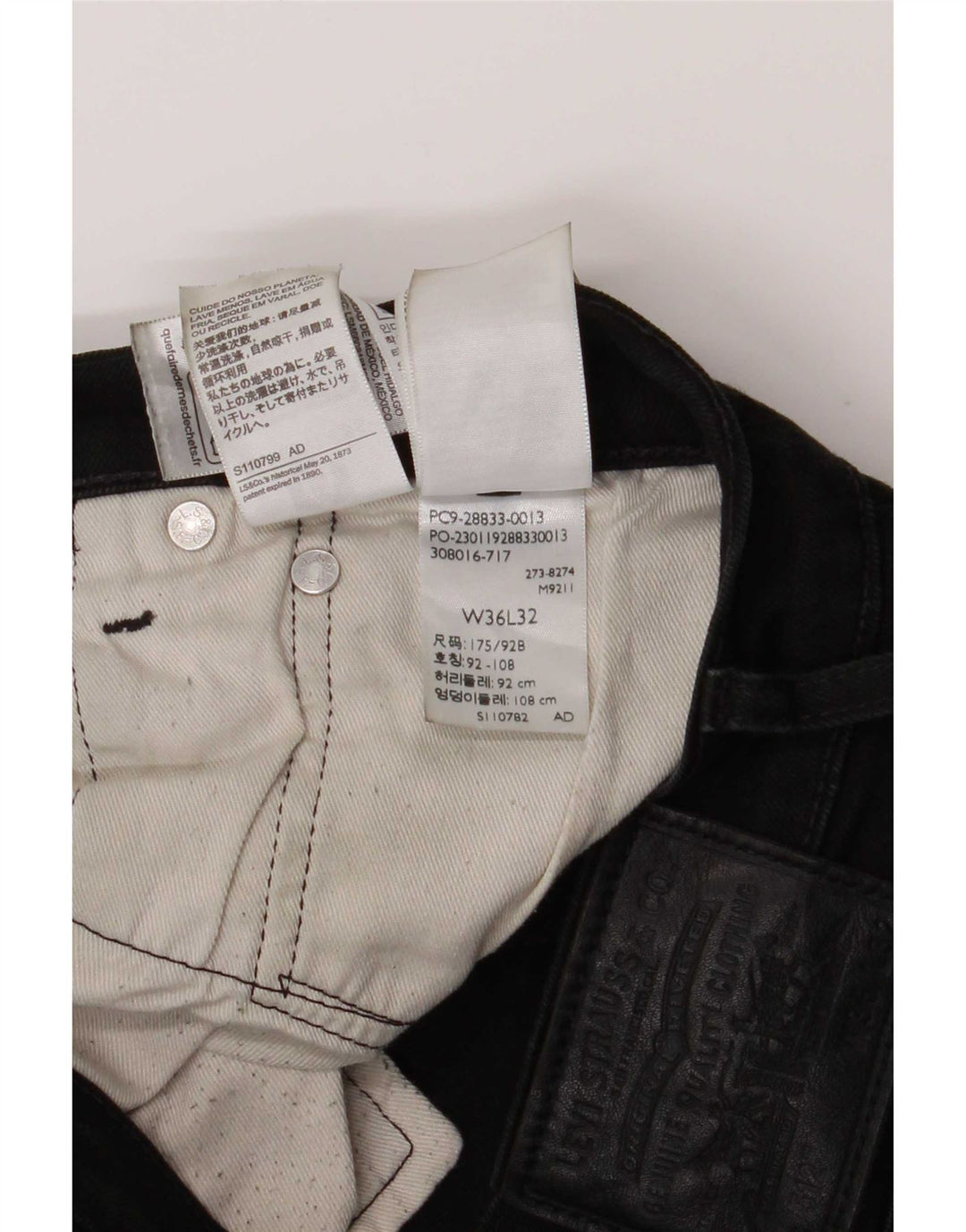 Levi's Uomo 512 Jeans slim affusolati W36 L32 Cotone Nero