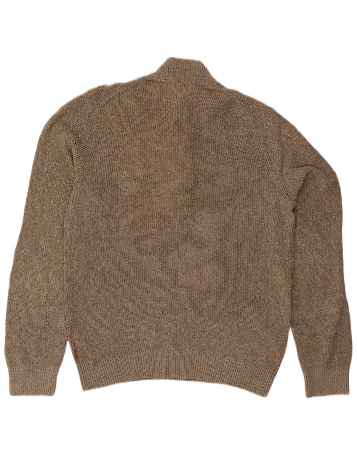 Maglione da uomo con zip e collo Izod, grande, in cotone verde