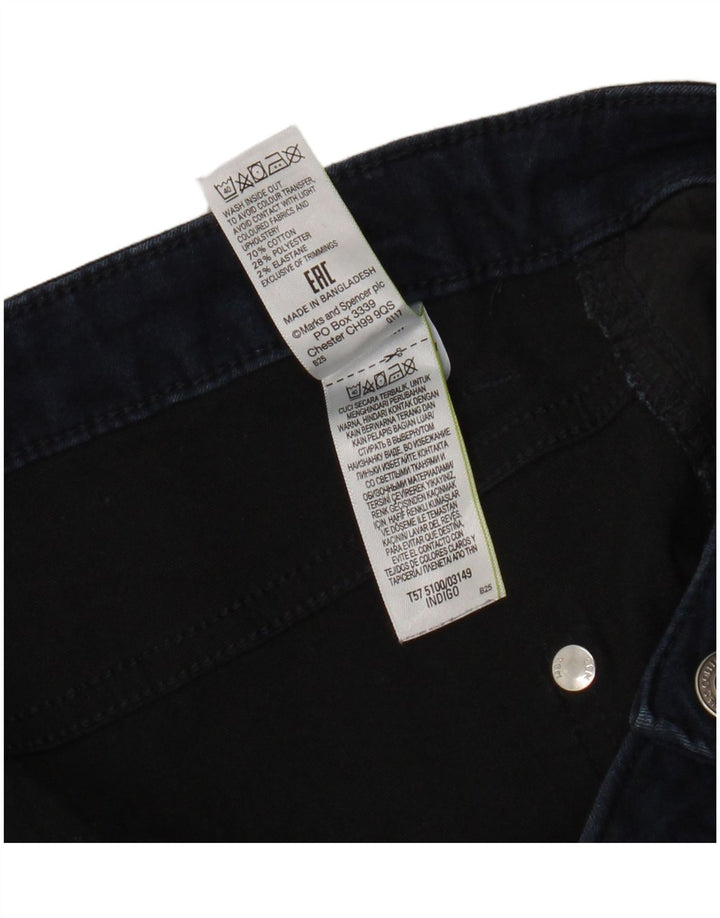 Jeans cropped da donna Marks & Spencer UK 12 medio W32 L21 cotone blu navy