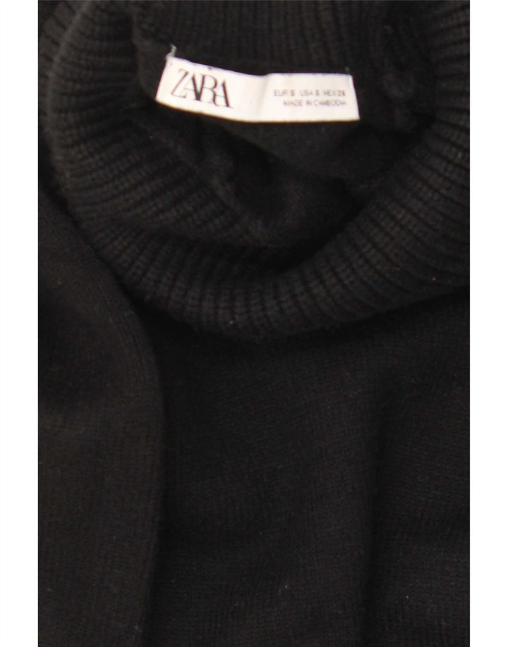 Maglione maglione oversize con collo alto e lungo da donna Zara UK 10 piccolo nero
