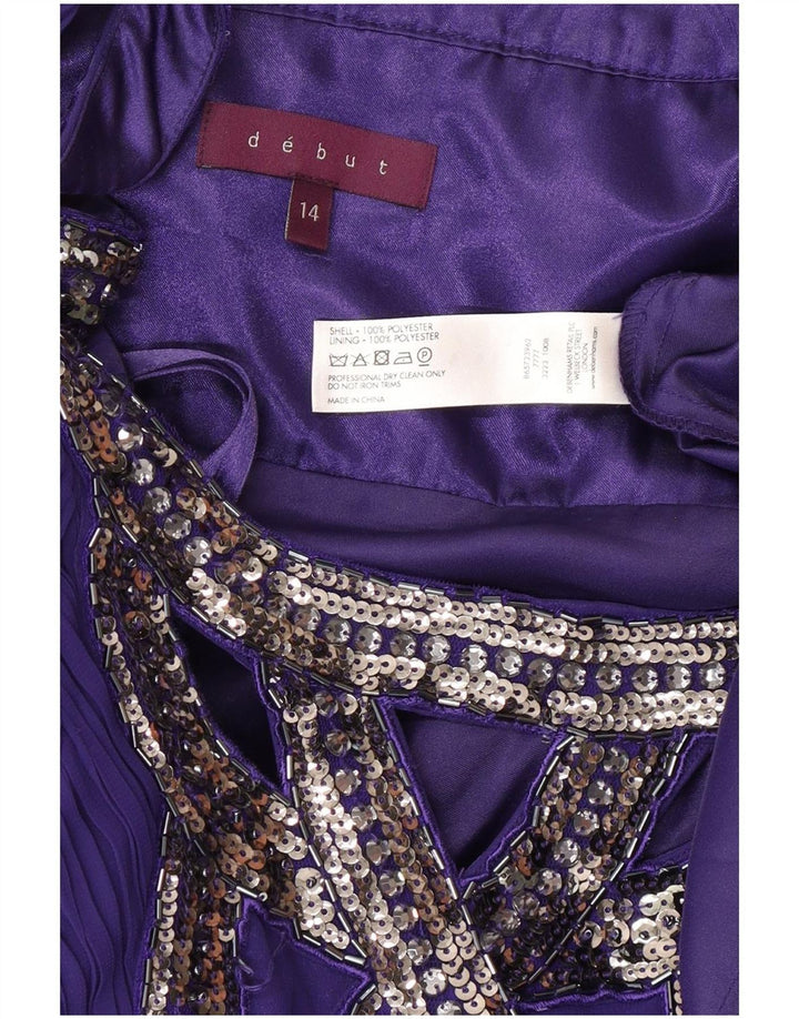 Abito lungo senza maniche da donna Debut UK 14 Poliestere viola medio